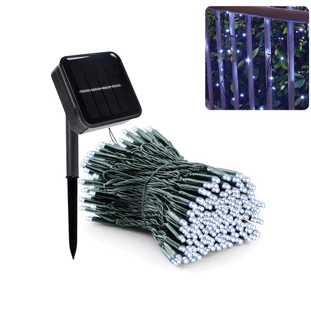Frosted Globe Solar String Lights 100 LED IP65 Outdoor Fairy Lights