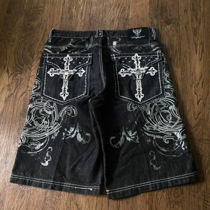 Baggy Denim Vintage Shorts  Casual Knee length