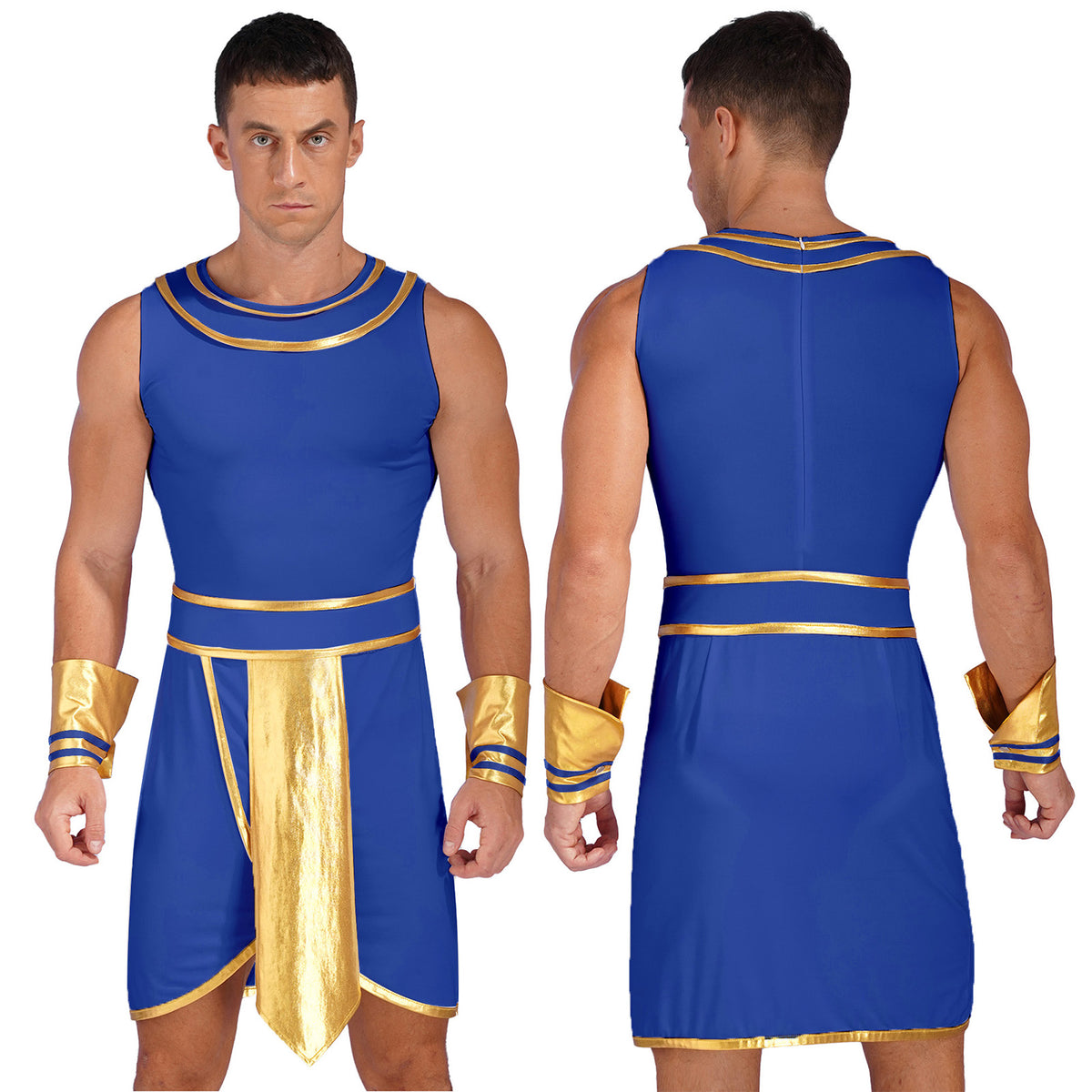 Ancient Egyptian Prince Halloween Costume. Robe with Cuffs