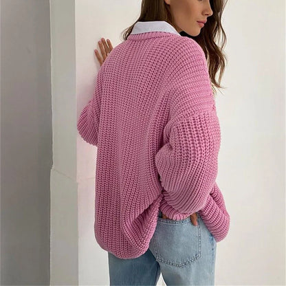 Chunky Knit Oversized Sweater Crew Neck Long Sleeve Loose Casual  Pullover. Comes in 6 colors