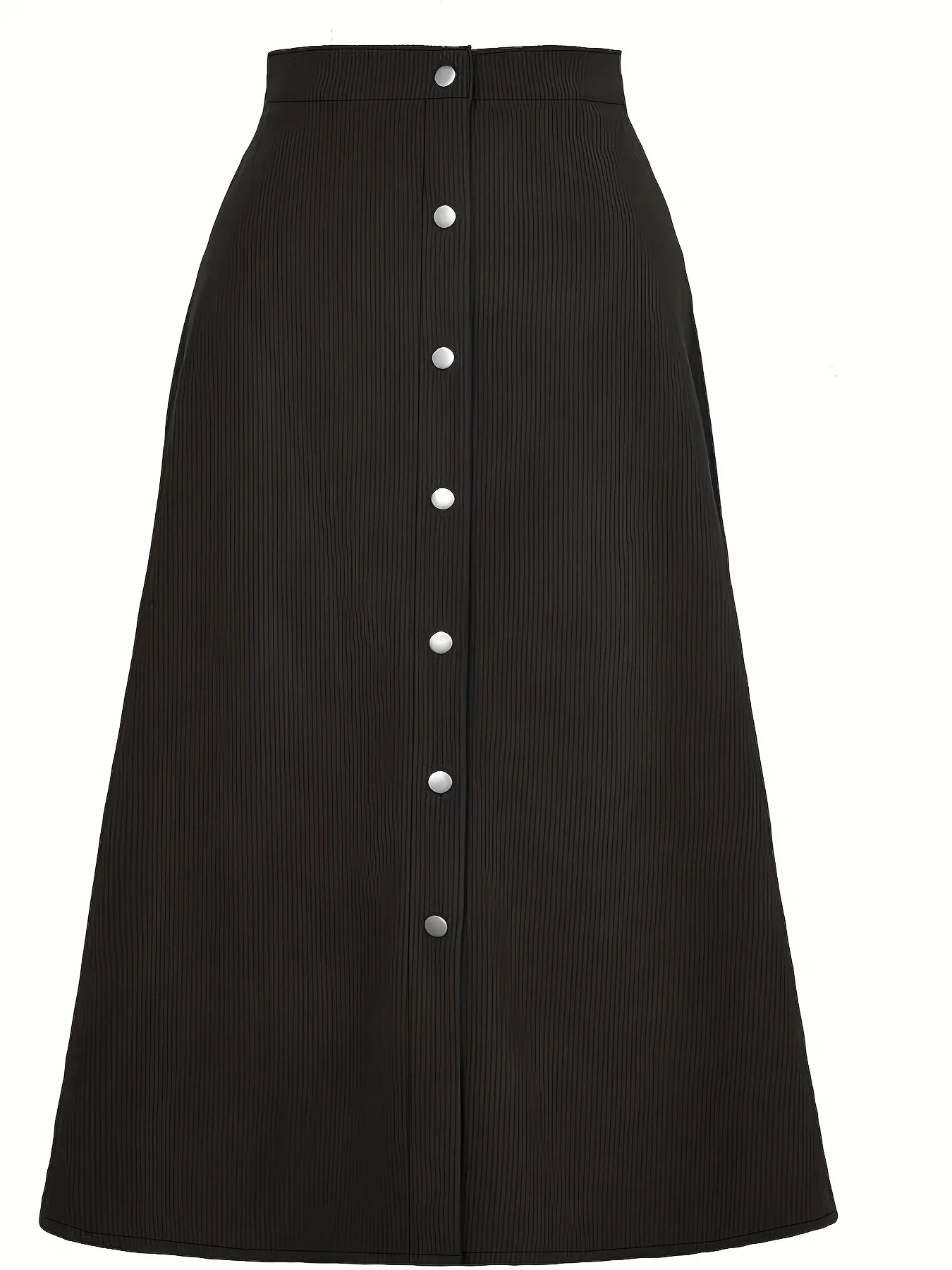 Sizes to 5XL,  Front Button Skirt, Broadcloth Denim