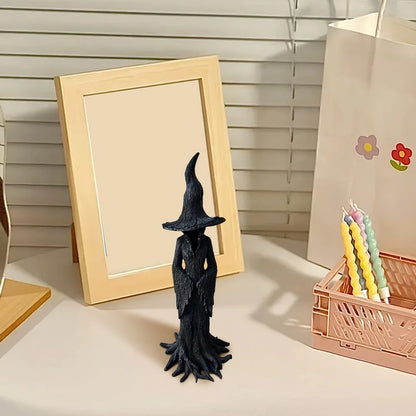 Dark Halloween Resin Witch Statue, Retro Gothic Horror Decor, Collectible Figurine