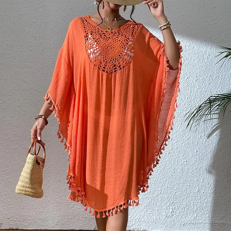 Women's Plus size Bathing Suit Cover Ups Swimsuit Coverups Dress Soft Crochet Bikini Beach Skirt
