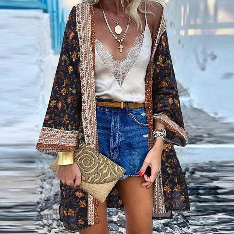 Women's Boho Blouse Cardigan Top, Casual Cover-Up in 12 designs