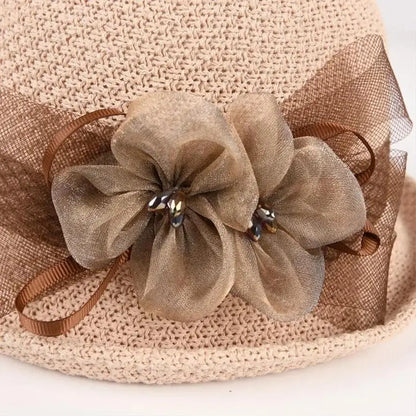 Knitted Breathable Fisherman Hat with flower
