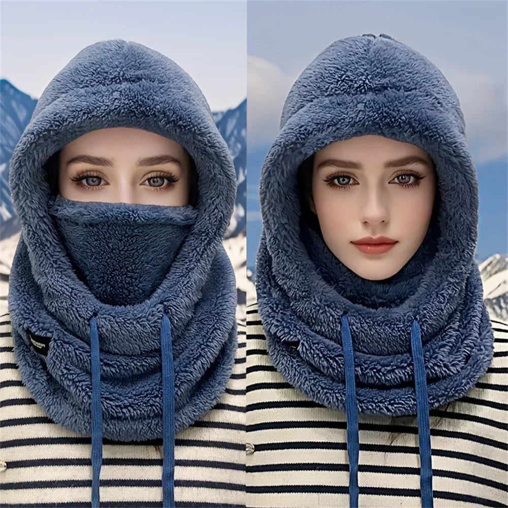 Warm Thermal Windproof  Ski Hood, Face Cover, Polar Fleece Adjustable, Neck Cover, Full Face Mask