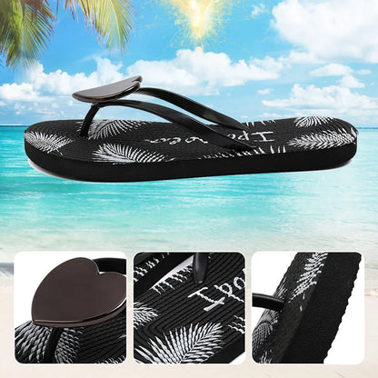Casual fun home or casual flipflops with cute hearts