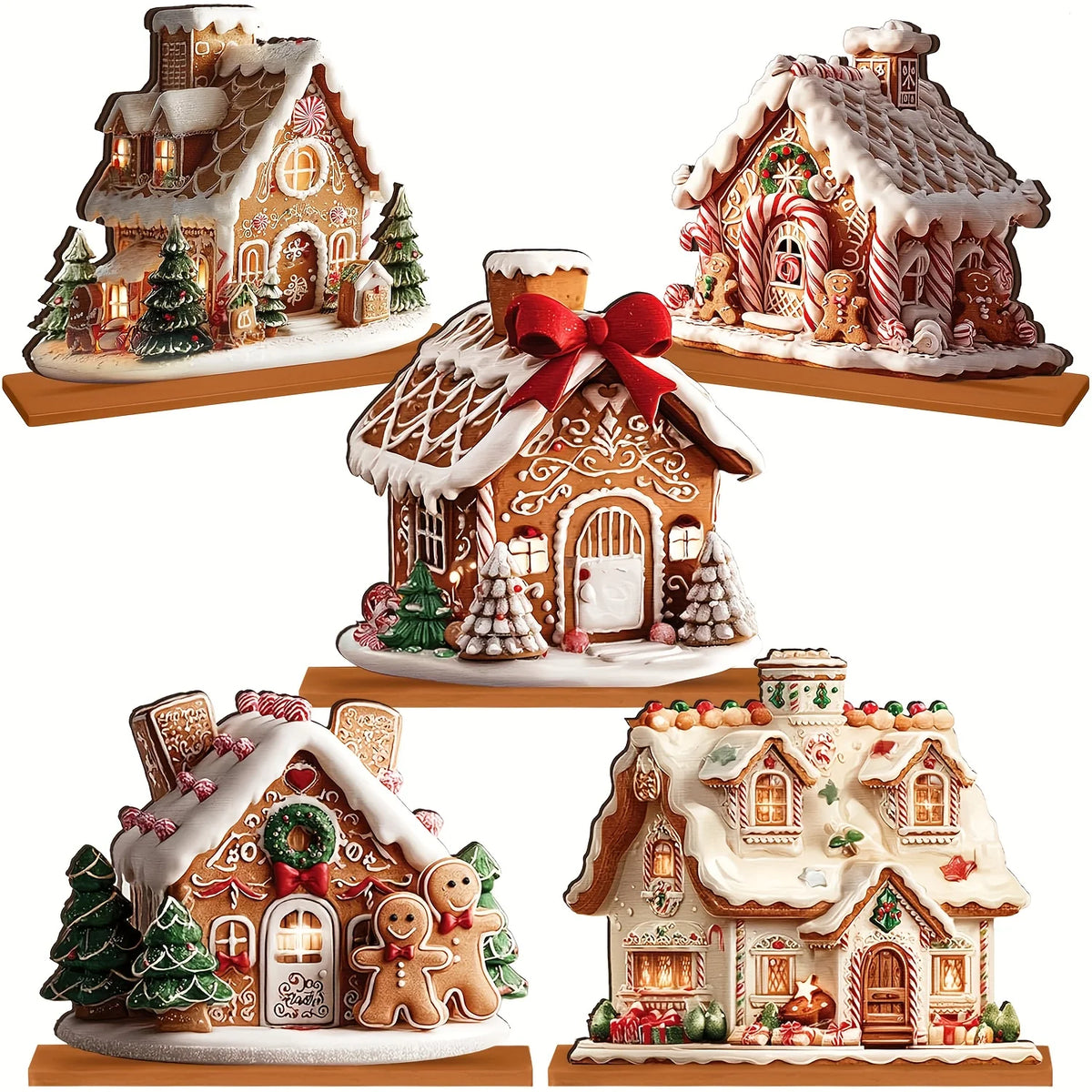 5-Piece Gingerbread House Christmas Set
