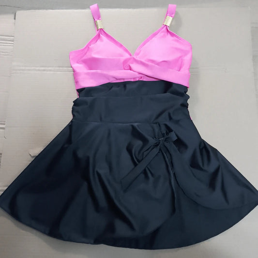 8 Colors to 2XL  in this Tummy Control One Piece Swim Dress