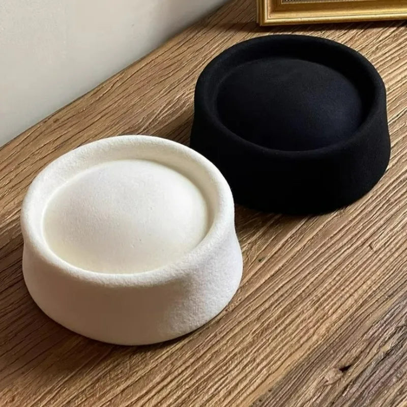 Retro Flat Top Pillbox Beret Fascinator Painter's Hat