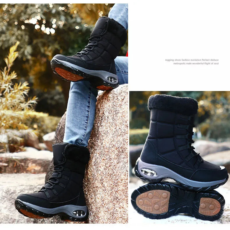 Thicken non-slip warm snow boots, large sizes, cold-resistant, high-top cotton lining