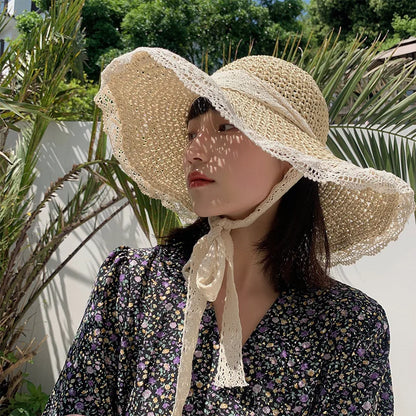 Wide Brim Crocheted Cherry Bucket Hat