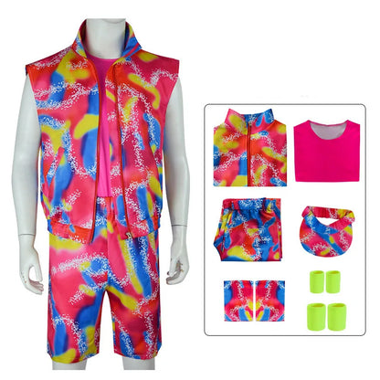 80s Workout Costume for Halloween Includes Hat, Women's Top, Shirt, Shorts