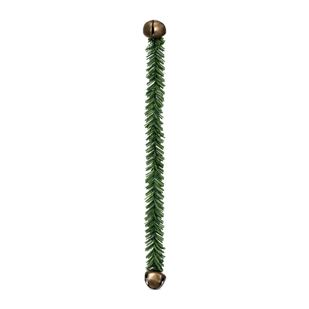 10Pcs 30CM/11.8inch Christmas Bendable Pine Needle Twist Ties with Jingle Bells,  for Wreath Stair Railing Mantel Holiday Decor