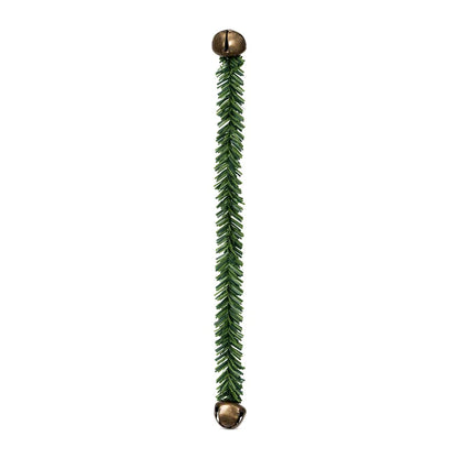 10Pcs 30CM/11.8inch Christmas Bendable Pine Needle Twist Ties with Jingle Bells,  for Wreath Stair Railing Mantel Holiday Decor