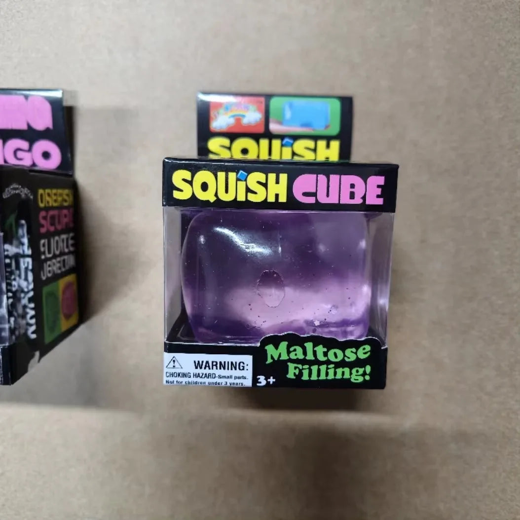 Needoh Giant Cube Sensory Toys, Transparent Maltose Filler, Soft Slow Rebound, Stress Reliever