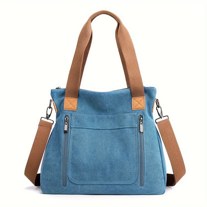 Versatile Handbag Large Capacity Canvas Casual Shoulder Crossbody Bag