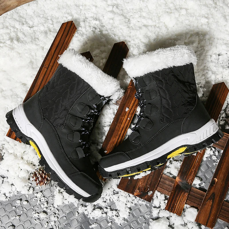 Anti-Slip Snow Boots, Warm and Thick with Fleece Lining, Suitable for Winter Snow