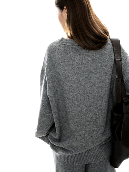 Sweater Suits, High Quality, 50% Wool Pullover With Knitted Pants
