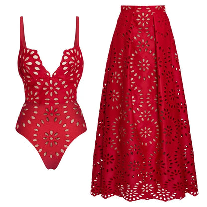 One Piece Swimsuit and Skirt Women's Beachwear or Casualwear