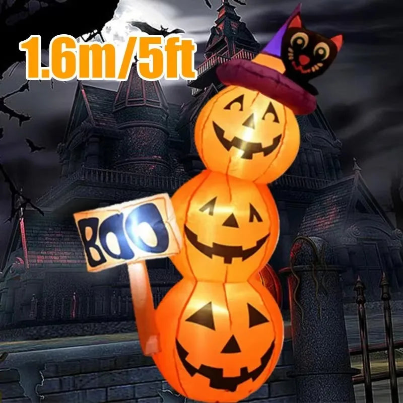 Halloween Inflatable Archway Built-in LED Light Pumpkin Prop Outdoor Decoration