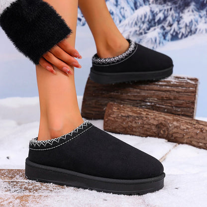 Warm, Thick Cashmere Soles Without Heels, Half Slipper Sizes 9 to 11