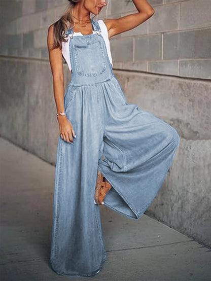 Sizes to  2XXL Women's Denim Overalls Wide-leg  Suspenders, Trendy Comfort