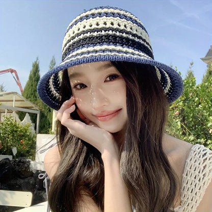 Bohemian Hand-Woven Macrame Beach Bucket Hat. Comes in 5 Colors
