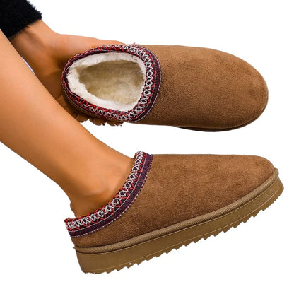 Warm, Thick Cashmere Soles Without Heels, Half Slipper Sizes 9 to 11