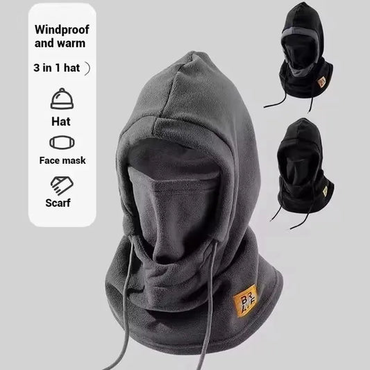 Warm Hat with Mask and Neck Warmer 3-in-1 Windproof  Men or Women