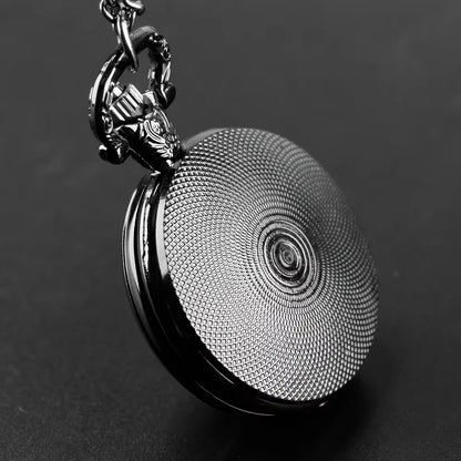 Unique Vintage Black Crow Mini Quartz Pocket Watch, Necklace Pendant With World Time Feature,