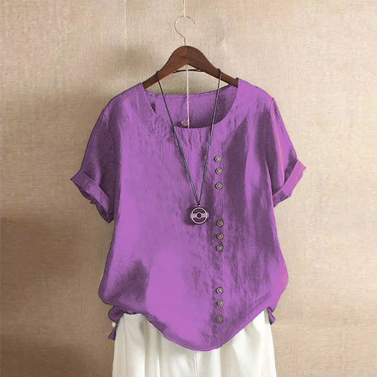 Sizes to 5XL Cotton Linen Vintage T-shirt Casual Loose Long Shirts with rolled sleeves.
