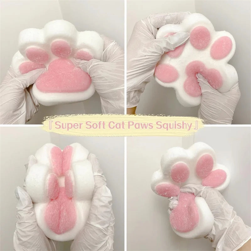 Giant Cat Paw Squishies Ultra Soft Taba in 4 colors, Large 5 in by 5 in and 1 inch tall
