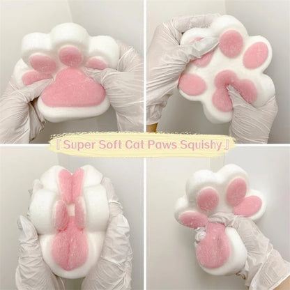 Giant Cat Paw Squishies Ultra Soft Taba in 4 colors, Large 5 in by 5 in and 1 inch tall