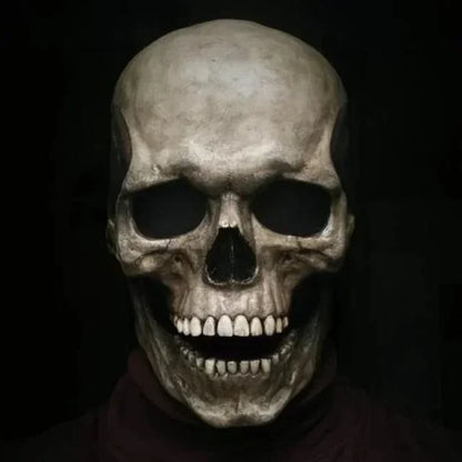Creepy Halloween Full Head Latex Helmet with Moveable Jaw Skull Mask with Movable Jaw