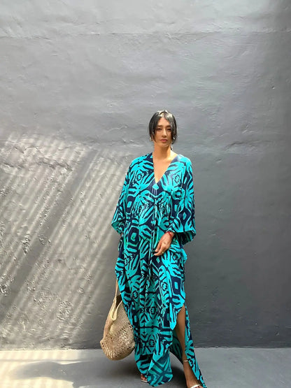V-Neck Caftan Dresses Swimsuit Cover-Up Lounge Dresses