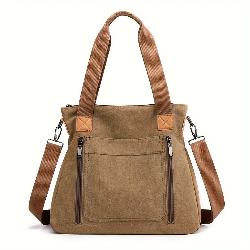 Versatile Handbag Large Capacity Canvas Casual Shoulder Crossbody Bag