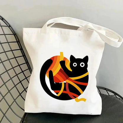 Life Is Better with Cats Canvas Tote Bag, Handbag. USE THIS AS THE GIFT OR TO HOLD THE GIFT---WHY USE PAPER?