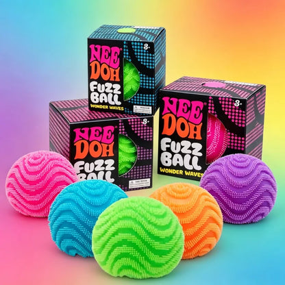 NeeDoh Fuzz Ball Wonder Waves Sensory Toy, Textured Sensory Stress Relief, Fidget Ball for Children and Adults