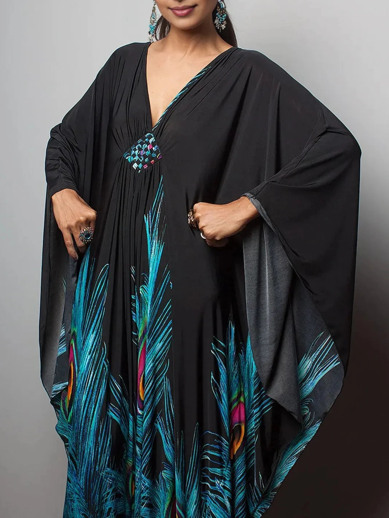 Kaftan Dress for Women Plus Size Batwing Sleeves