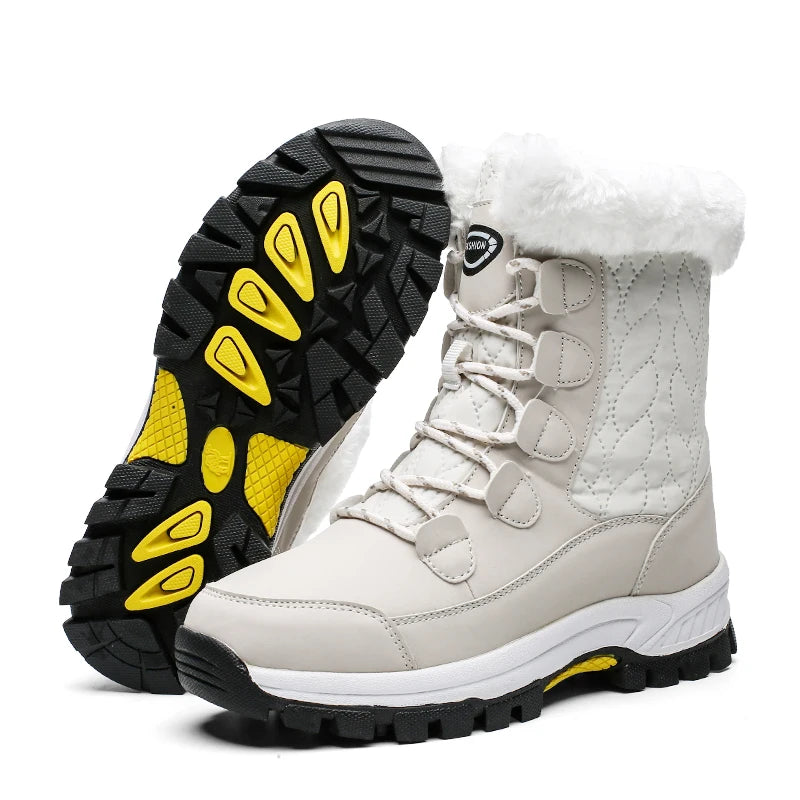Anti-Slip Snow Boots, Warm and Thick with Fleece Lining, Suitable for Winter Snow
