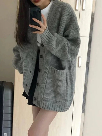 Oversized Cardigan Sweater-Coats, Long, Full Sleeves, V-Neck, Loose  Fit, Button Front. comes in Tan, Gray, Off White