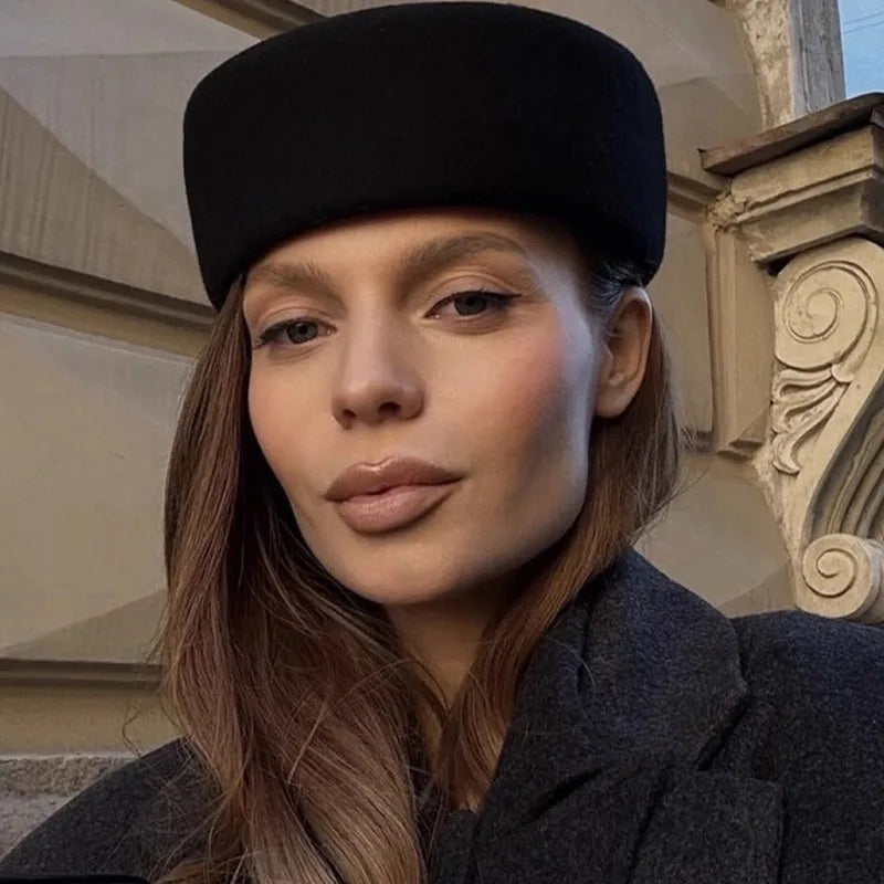 Retro Flat Top Pillbox Beret Fascinator Painter's Hat