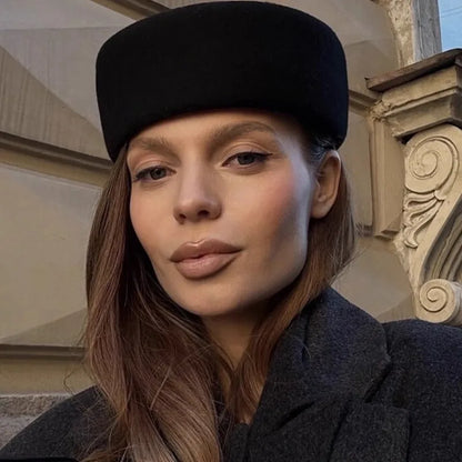 Retro Flat Top Pillbox Beret Fascinator Painter's Hat
