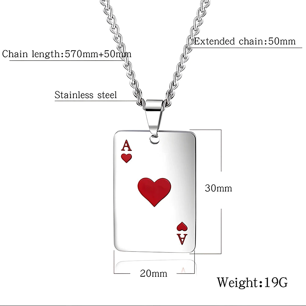 Stainless Steel Poker Card Ace of Spades and Ace of Hearts. Buy Separately or as a pair