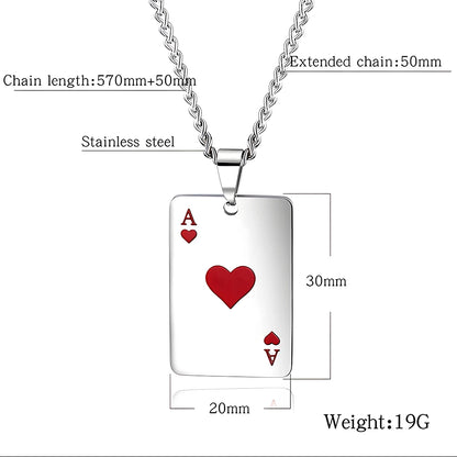 Stainless Steel Poker Card Ace of Spades and Ace of Hearts. Buy Separately or as a pair
