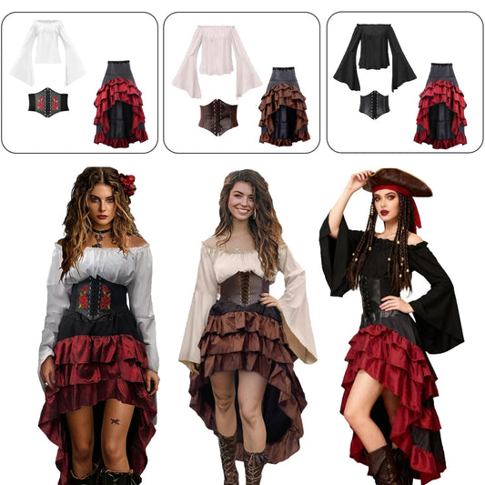 Gothic Pirate Halloween Costume.  Add hair dressing and boots and you have an Ale House Wench, for sure.