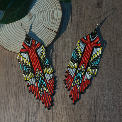 Colorful Bohemian Native American Inspired Dangle Earrings