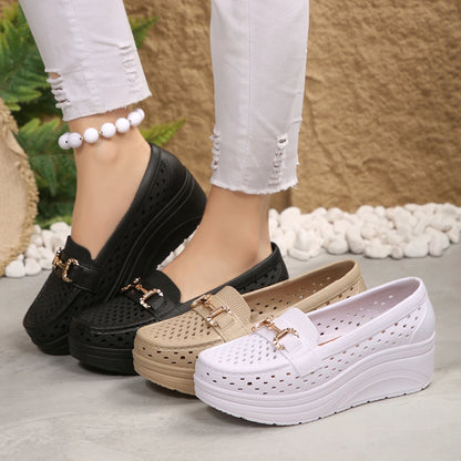 Comfortable Thick-soled Non-slip Shoes for Women, Breathable with a Wedge