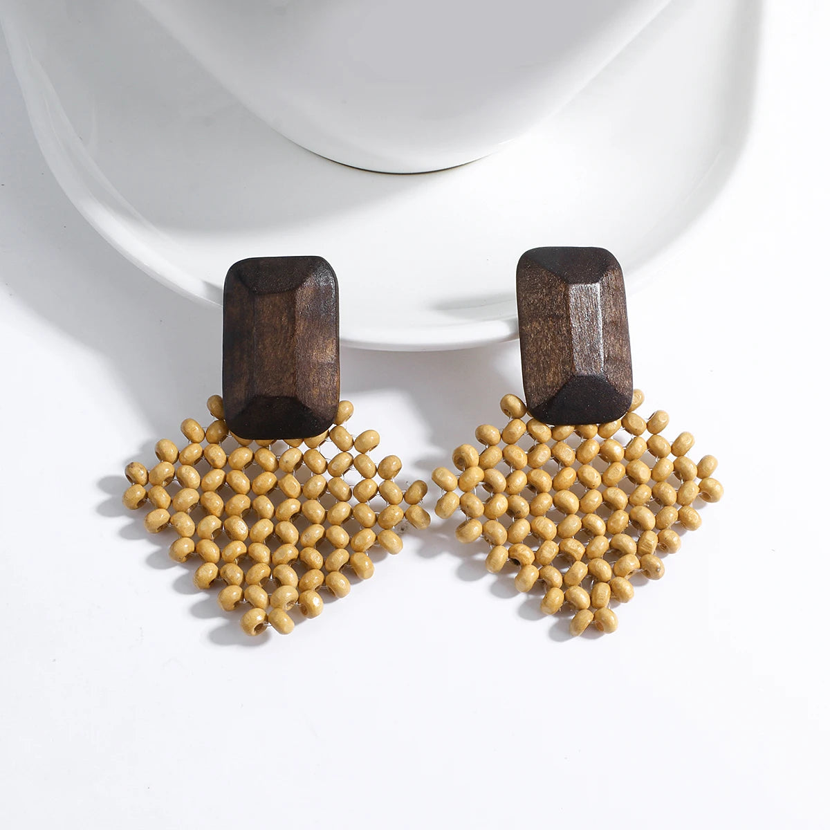 Handmade Wooden Drop Earrings
